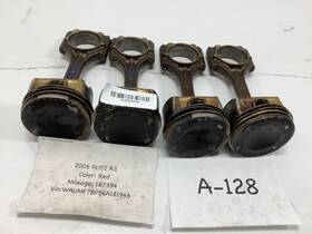 304.au1d06 Audi 2006 2007 2008 A3 2.0l Engine Piston Connecting Rod Set Of 4 Oem