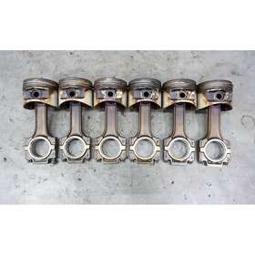 11251714803 Bmw Damaged 82-87 E30 E28 25e M20 Oversize Piston Connecting Rod Set 6 84.23 Oem