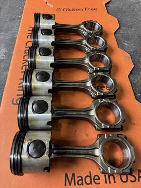 155-6629 Cat 2003 Set Of 6 Caterpillar C10 Diesel Engine Connecting Rods Pistons
