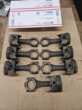 C3me-6110-a Fomoco Set Of 7 Used 1961-1965 Ford Mercury 390 406 427 Piston Connecting Rods C3ae-c