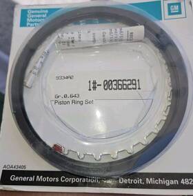 00366291 Gm #1-00366291 8 Piece Small Block Piston Ring Set 1#00366291 Gr. 0.643