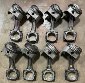 3969974 Gm Forged Bbc 402 Pistons With Dimple 6.135 Inch Rods Je Wrist Pins 4.125 Bore