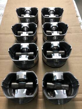 798-849022a1 Gm Mercruiser Set Of 8 Stock Bore Chevy 502 Pistons 4.466 In Gmc Chevelle Nova Camaro 849022a1