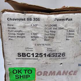 Mahle Sbc125145i26 Piston Set Chevrolet Sb 350