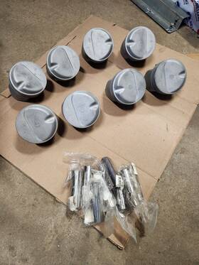 P5593 Manley 383 Mopar Forged Dome 12.5 1 Pistons And Pins Std. Bore Big Block Chrysler
