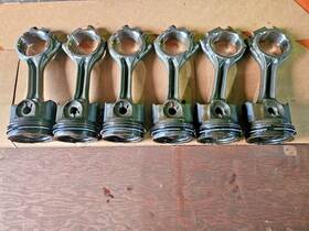 1940353 Paccar Set Of 6 Mx13 Diesel Engine Connecting Rod/piston Oem