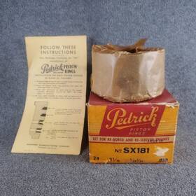 Sx181 Pedrick Vintage Piston Ring Set 24 3-5/16 .030 Original Packaging Nos