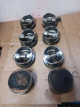 Silvolite 800745151865 Used Flat Top Pistons Set/8 For Gm Chevy 6.0l Ls Floating Pin Std Bore