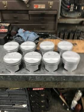 L2262f30 Trw Pontiac 400 6.6 Forged Piston Set 8 Flat Top .030 L2262
