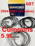 5.9L Dodge Ram Cummins 24 Valve Diesel Piston Rings Set Hastings 2D7276 Std. Fixed Price $139.98.