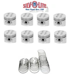 Silvolite Flat Top Pistons SET/8+CAST Rings Ford/mercury 352 Fe 1958-66 Std. Fixed Price $287.38.