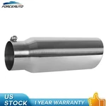 One Silver Diesel Exhaust Tip 3"INLET 4"OUTLET 12''LONG Stainless Steel Bolt. Fixed Price $27.90.