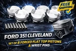 Sealed Power Forged Coated Skirt Flat Top Piston Set Ford Cleveland 351C .030. Fixed Price $319.00.