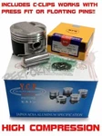 Custom Ycp 84MM High Compression Pistons W/ Npr Rings & Cclips B20B B20Z Crv. Fixed Price $150.00.