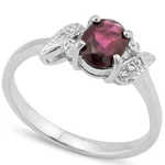 1.14 Ctw Genuine Diamond & Garnet Platinum Over 925 Sterling Silver Ring. Fixed Price $59.99.