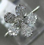Estate .25CT Round Diamond 14K White Gold 3D Classic Flower Rope Love Fun Ring. Fixed Price $4565.53.