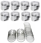 Silvolite Flat Top 4VR Pistons SET/8+CAST Rings Chevy 307 1968-1973 .060 Bore. Fixed Price $250.63.