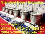 Cummins 5.9L Pistons 2004.5-09 Mahle Standard 17:1 H/o Matched/balanced SET6. Fixed Price $659.00.