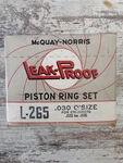 1939-40 Pontiac Cylinder Piston Ring Set Mcquay Norris #: L265 .030, 3-7/16". Fixed Price $65.00.