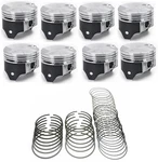 Silvolite Hypereutectic Coated Flat Top PISTONS/8+MOLY Rings Ford 351C Std. Fixed Price $302.44.