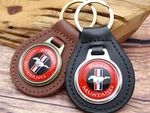 New Rare Vintage 1970S Red Ford Mustang Car Leather Key Chain Ring Fob. Fixed Price $19.99.