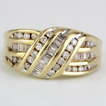 Vintage 14K Yellow Gold Diamond Knot Cocktail Ring. Fixed Price $2089.99.