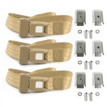 Ford Thunderbird 1977 1979 Std. 2PT Tan Lap Bench Belt Kit W/BRACKETS-3 Blts. Fixed Price $171.95.