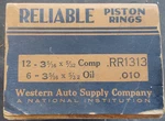 Western Auto RR1313 .010 Piston Ring Set Fits 1929-32 Chevy Cylinder 3-5/16". Fixed Price $50.00.