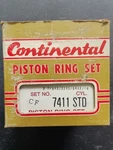 Continental Piston Ring Set 7411 Std Fits 1964-78 Ford Truck 330 V8 3-7/8" Bore. Fixed Price $30.00.