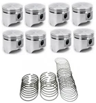 Silvolite Flat Top PISTONS/8+CAST Rings Kit For Chrysler Dodge Plymouth 383 Std. Fixed Price $319.75.