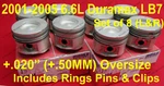 6.6L Duramax LB7 Pistons 2001-2005 +.020 Size Right&left Side W/ Rings Set 8. Fixed Price $1039.99.