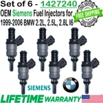 Genuine Siemens X6 Fuel Injectors For 1999-2006 Bmw 2.2L, 2.5L, 2.8L I6 #1427240. Fixed Price $149.99.