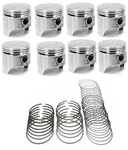 Silvolite Flat Top Pistons SET/8+CAST Rings 1962-1963 Ford Mercury 221 .030. Fixed Price $322.46.