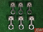 Nissan RB25DET Pistons & Rods = Skyline Stagea Laurel A2010-21U00 / 12100-75T02. Fixed Price $600.00.