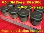 6.5L Diesel Pistons +.040 1992-02 Mahle Coated (set Of 8) Gm Chevy W/ Rings. Fixed Price $859.00.