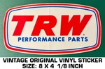 Trw Performance Parts Vintage Original Vinyl Decal Sticker Engine Racing-drag. Fixed Price $8.77.