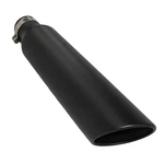 One Powder Coated Black Exhaust Tip 2.5" Inlet 4" Outlet 18" Long. Fixed Price $32.91.