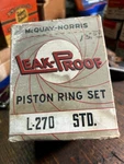 Vintage Mcquay-norris Piston Rings Set L-270 1932 1946 Ford Leak Proof Nos. Fixed Price $69.99.