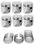 Silvolite Flat Top Pistons SET/6+CAST Rings 1961-1972 Ford Mercury 170 Std. Fixed Price $215.69.